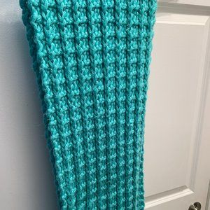 handmade sea blue chunky scarf.